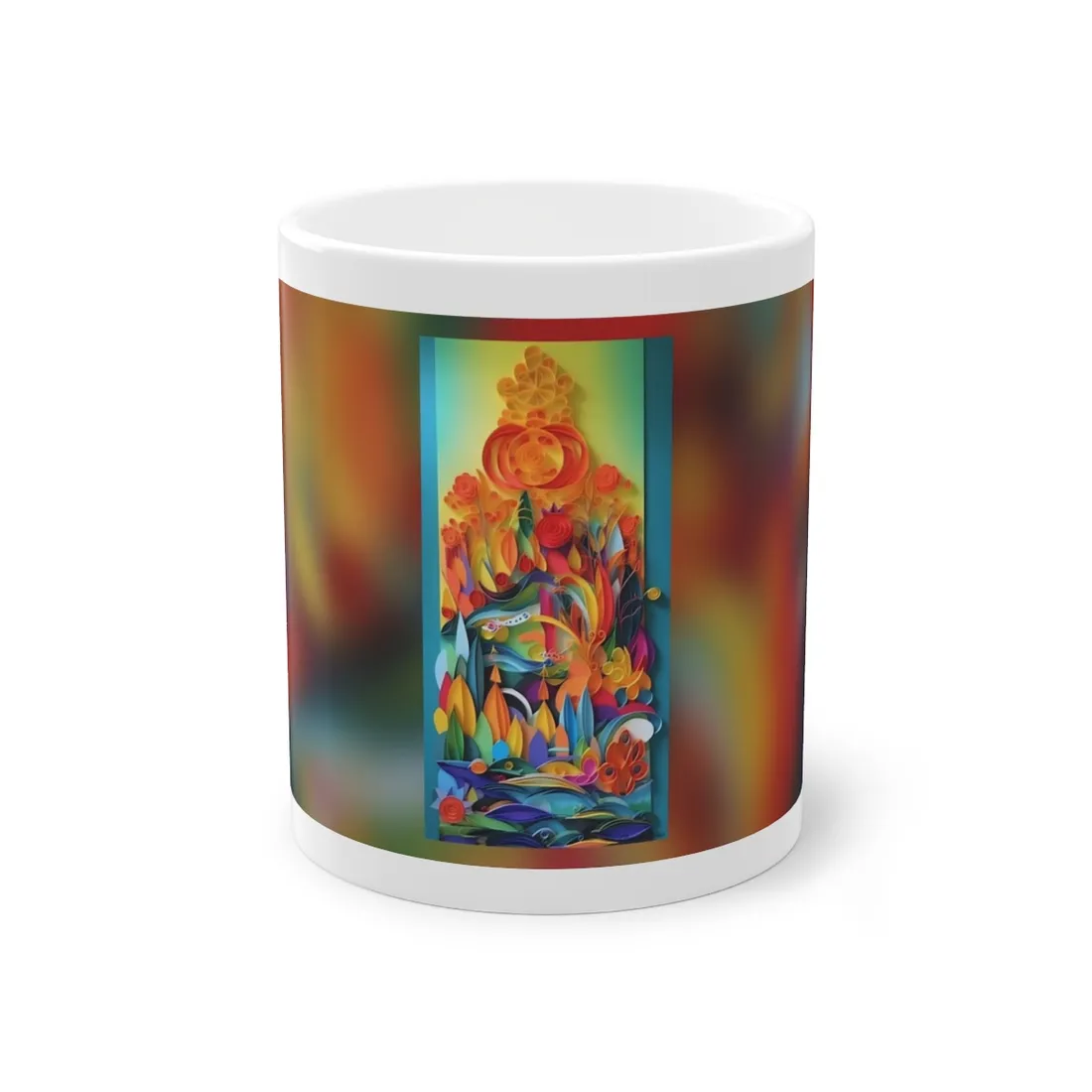 Colorful Quilled Indian Landscape - Mug
