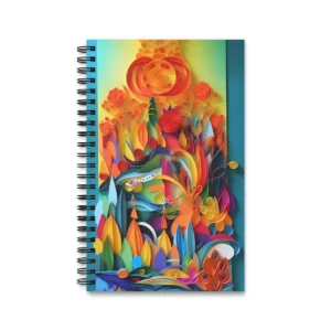 Layered Paper Flower Garden Spiral Notebook