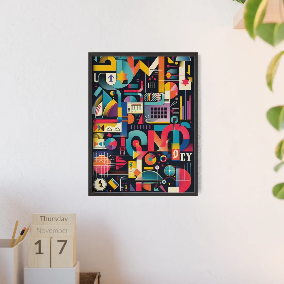 Colorful Statistics Art: A Vibrant Illustration Exploring Data Visualizations - Framed Poster
