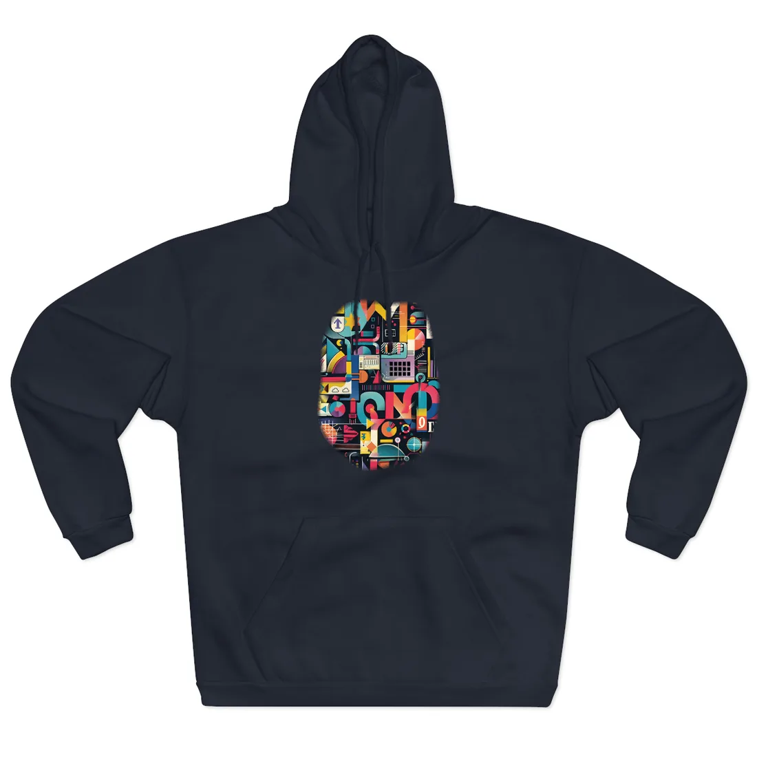 Colorful Statistics Art: A Vibrant Illustration Exploring Data Visualizations - Hoodie (Navy)