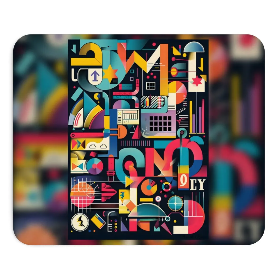 Colorful Statistics Art: A Vibrant Illustration Exploring Data Visualizations - Mouse Pad