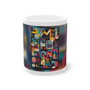 Geometric Abstract Letterform Poster Mug