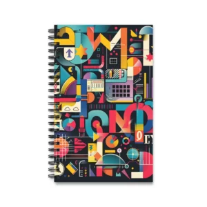 Geometric Abstract Letterform Poster Spiral Notebook
