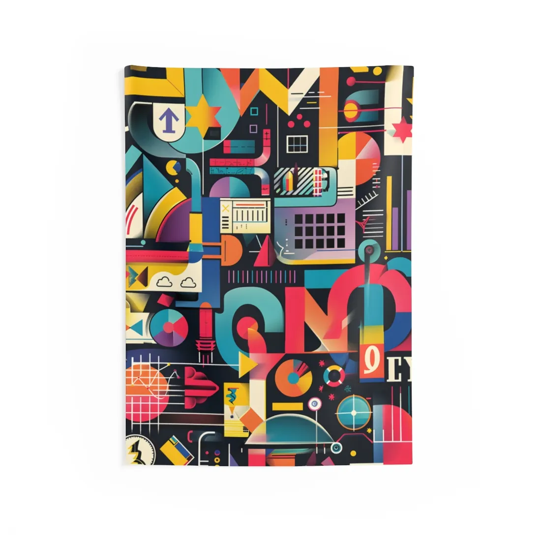 Colorful Statistics Art: A Vibrant Illustration Exploring Data Visualizations - Wall Tapestry