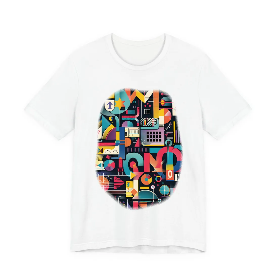 Colorful Statistics Art: A Vibrant Illustration Exploring Data Visualizations - T-Shirt (White)
