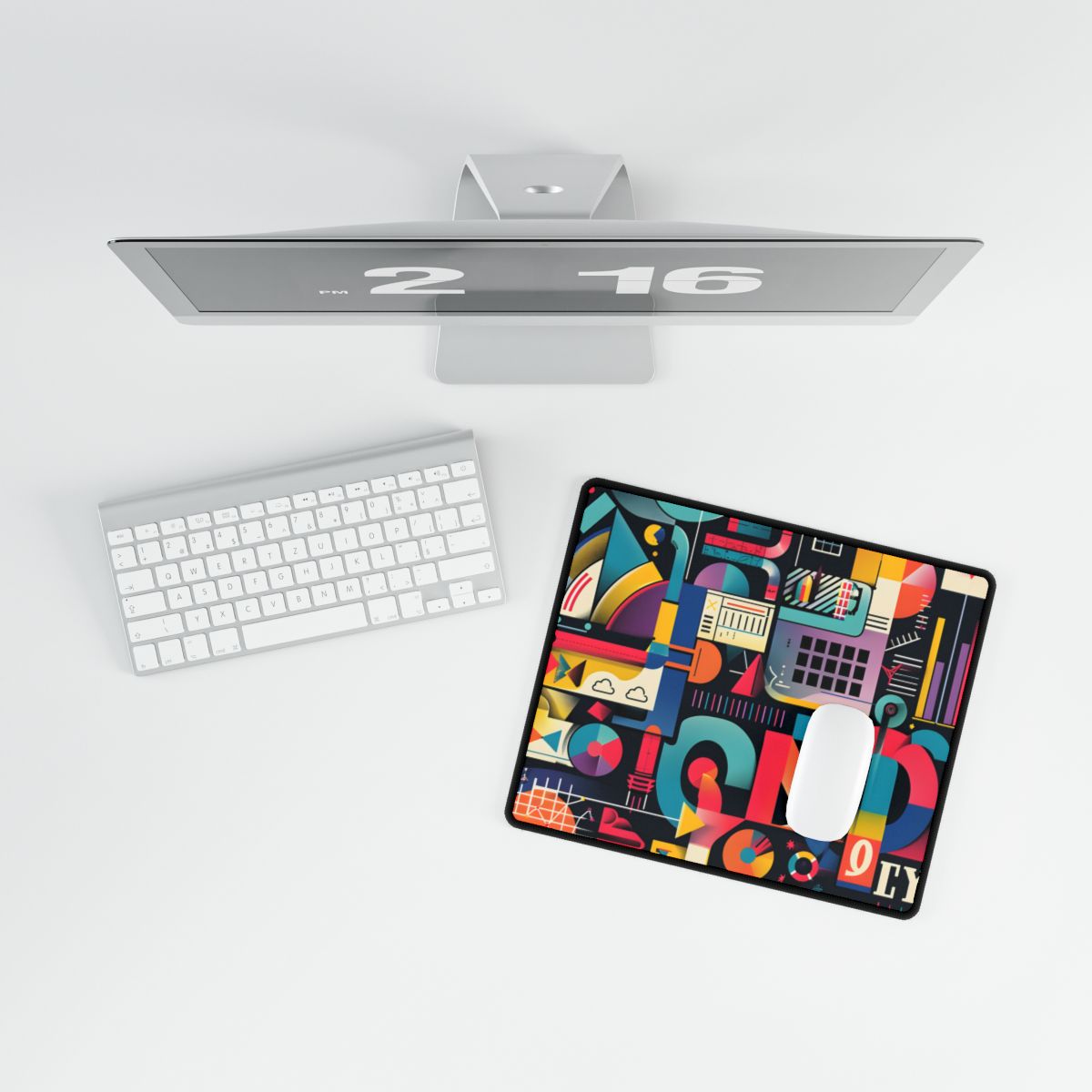 Colorful Statistics Art: A Vibrant Illustration Exploring Data Visualizations - Desk Mat
