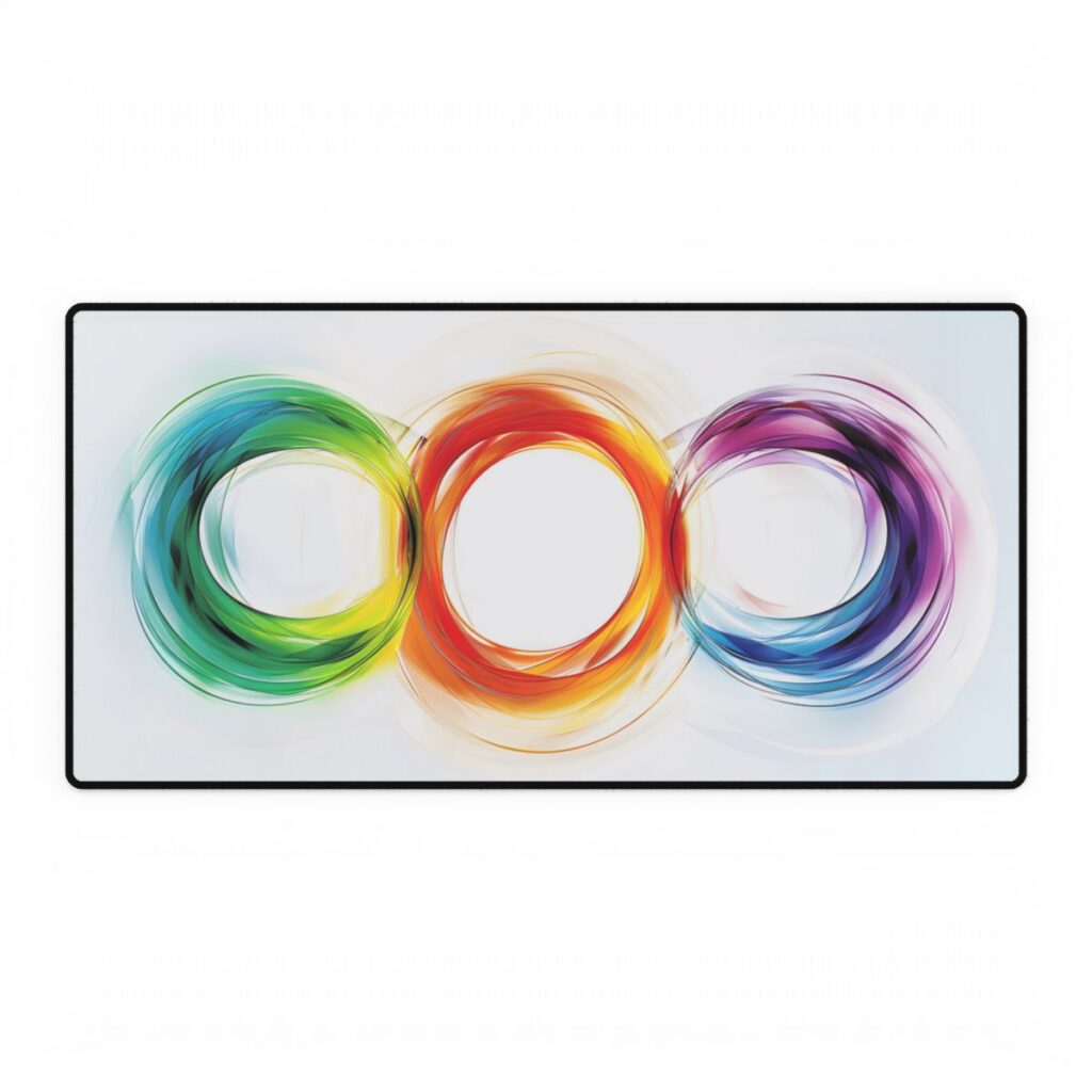 Colorful Swirls: Graphic Art Design - Desk Mat