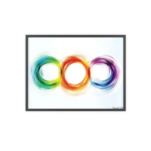 Interlocking Rainbow Rings Framed Poster