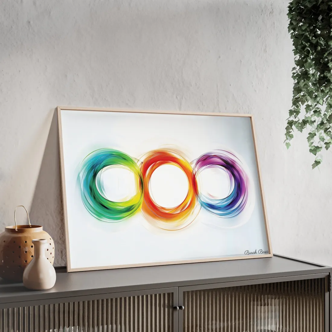 Colorful Swirls: Graphic Art Design - Framed Poster