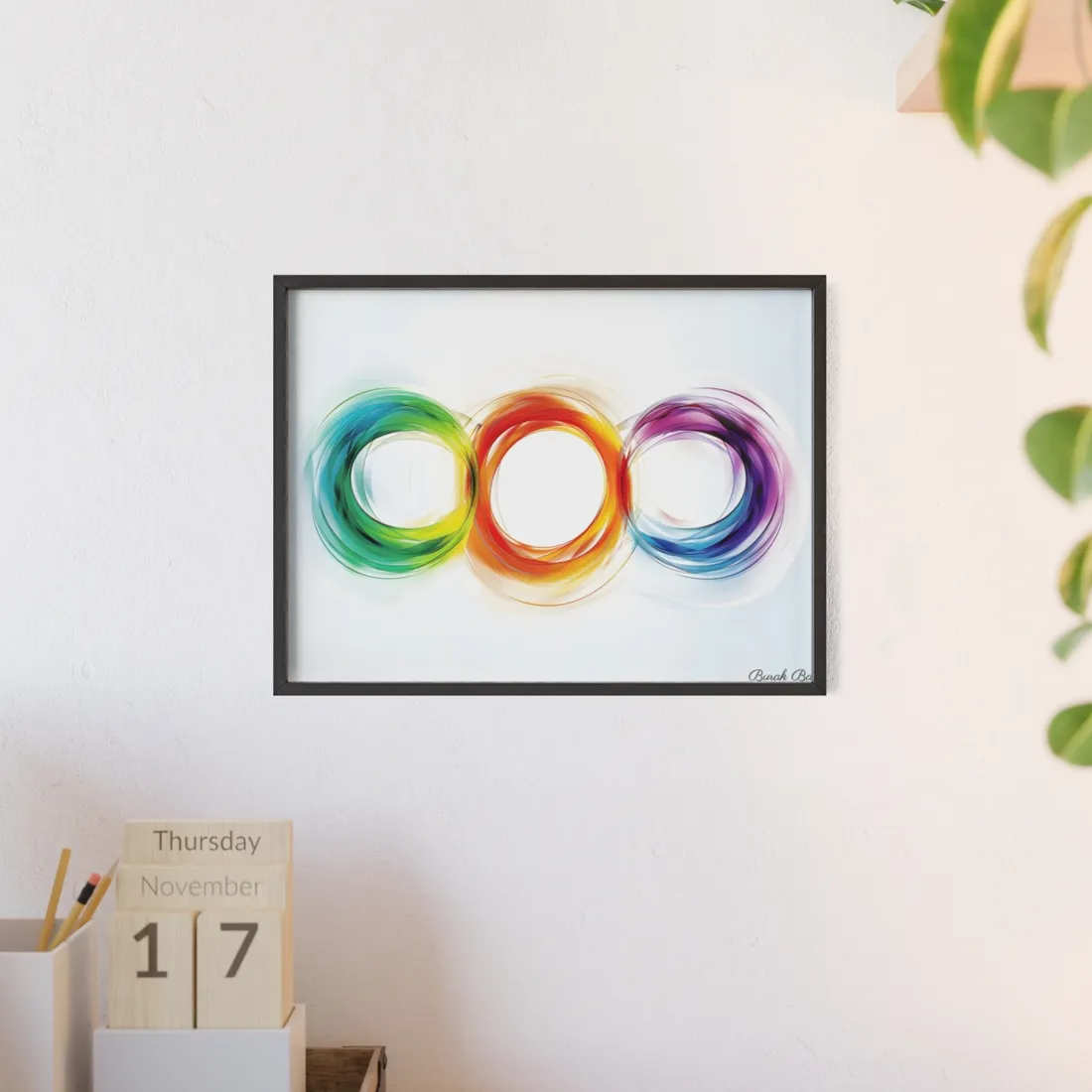 Colorful Swirls: Graphic Art Design - Framed Poster