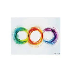 Interlocking Rainbow Rings Metal Poster