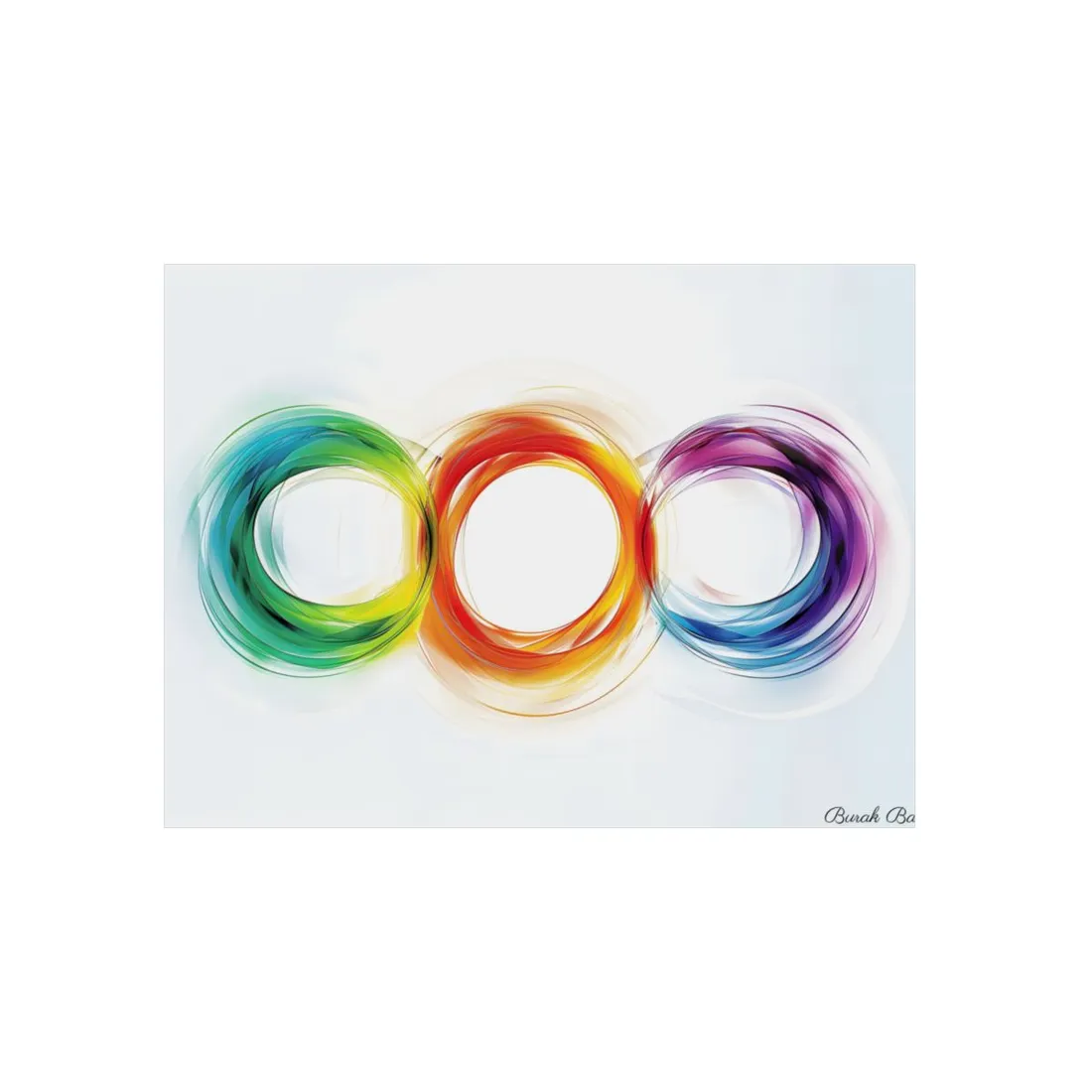 Colorful Swirls: Graphic Art Design - Metal Poster