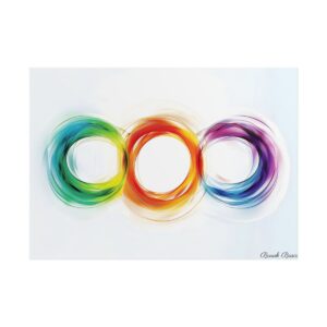 Interlocking Rainbow Rings Poster