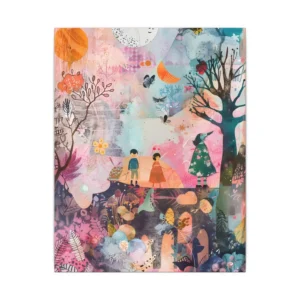 Children Under a Bare Tree Canvas Print