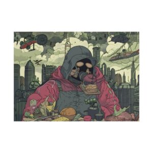 Masked Figure Muffin Feast Poster