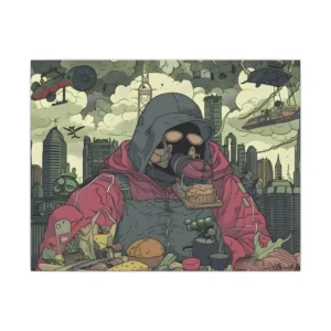 Masked Figure Muffin Feast Canvas Print