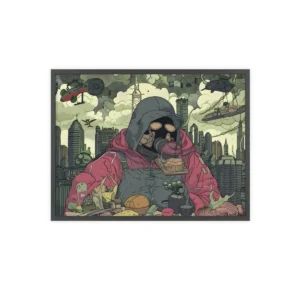 Masked Figure Muffin Feast Framed Poster