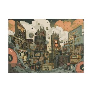 Retro Gadget Cityscape Poster