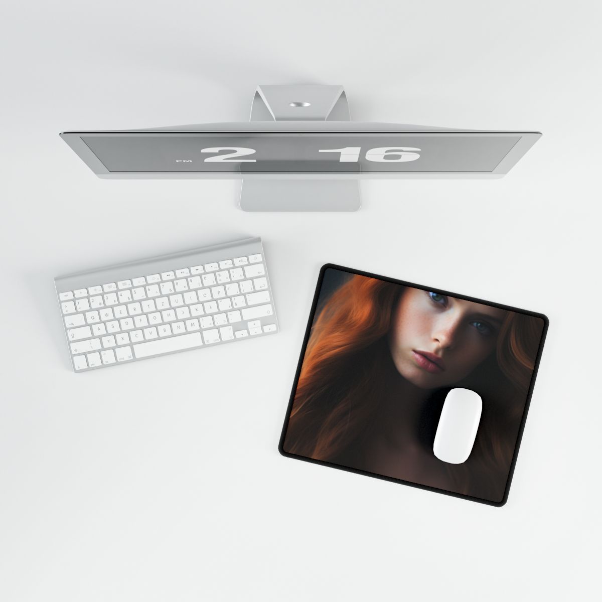 Confident Redhead Model: Empowered Super Sexy Artwork - Desk Mat