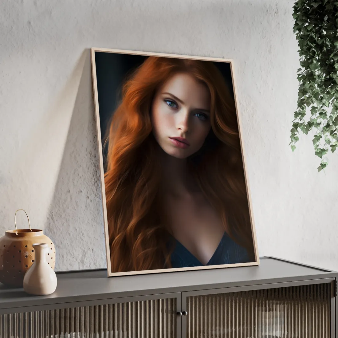 Confident Redhead Model: Empowered Super Sexy - Framed Poster