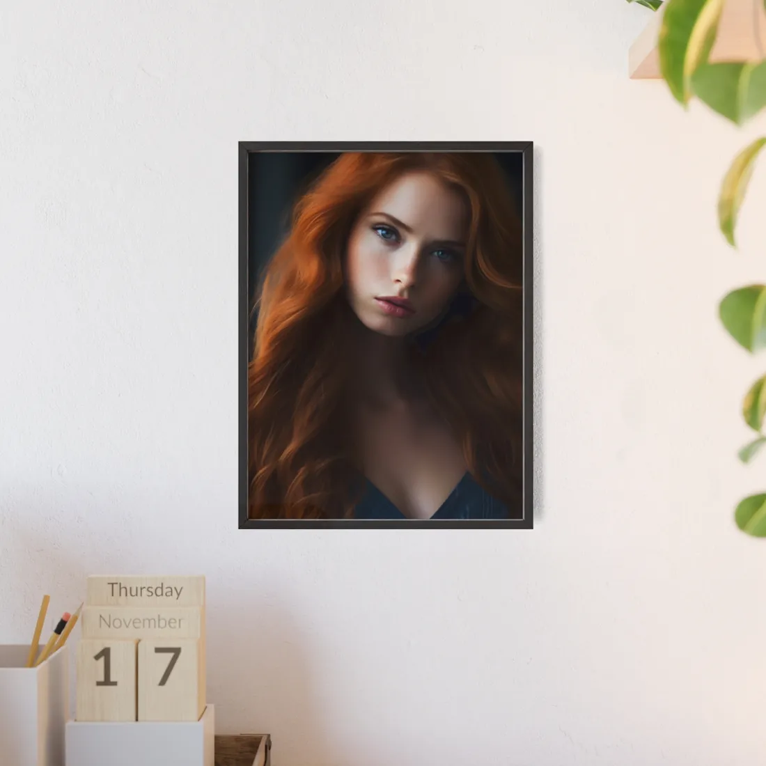 Confident Redhead Model: Empowered Super Sexy - Framed Poster