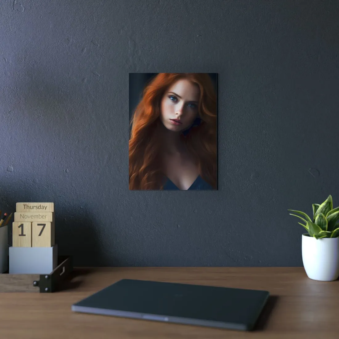 Confident Redhead Model: Empowered Super Sexy - Metal Poster