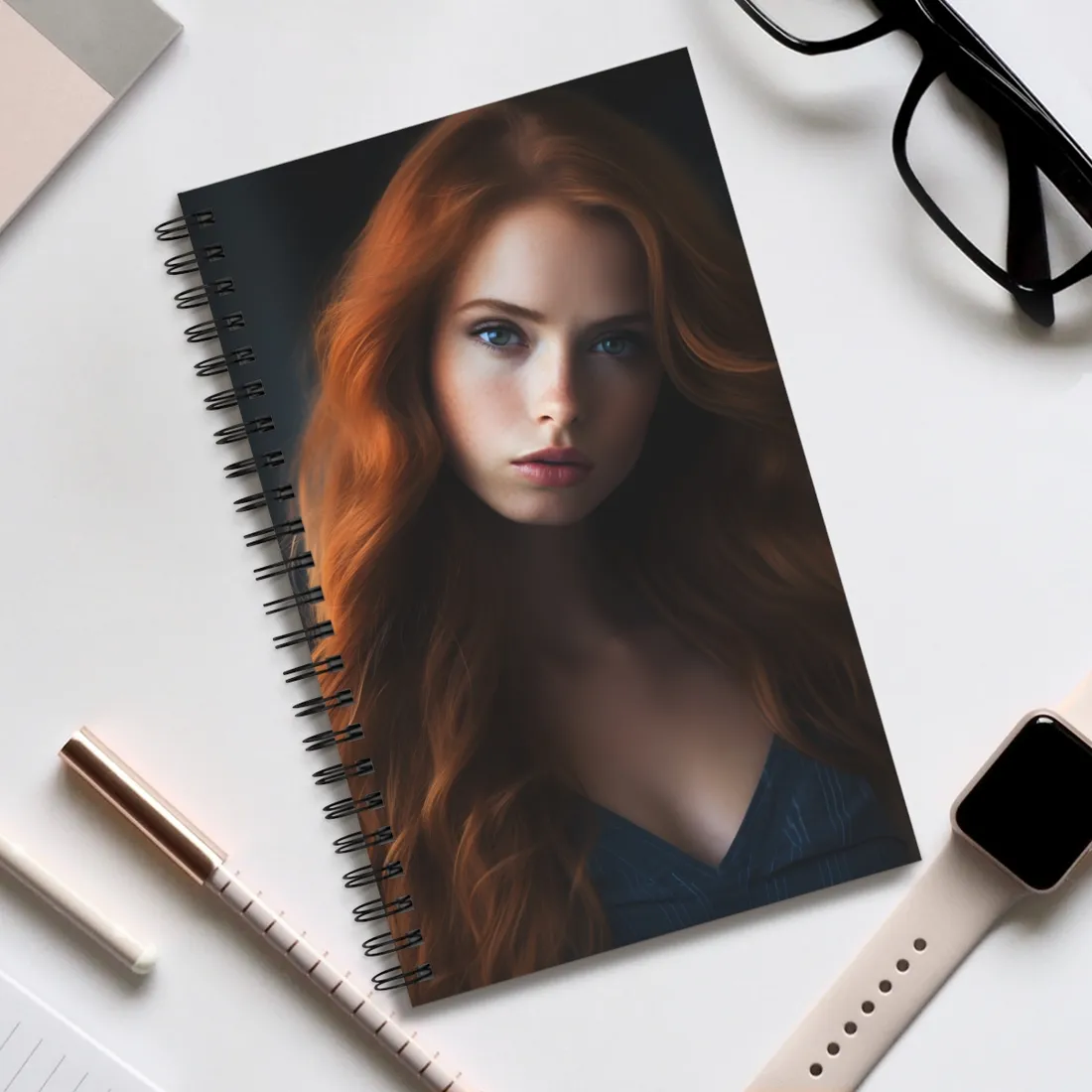Confident Redhead Model: Empowered Super Sexy - Spiral Notebook