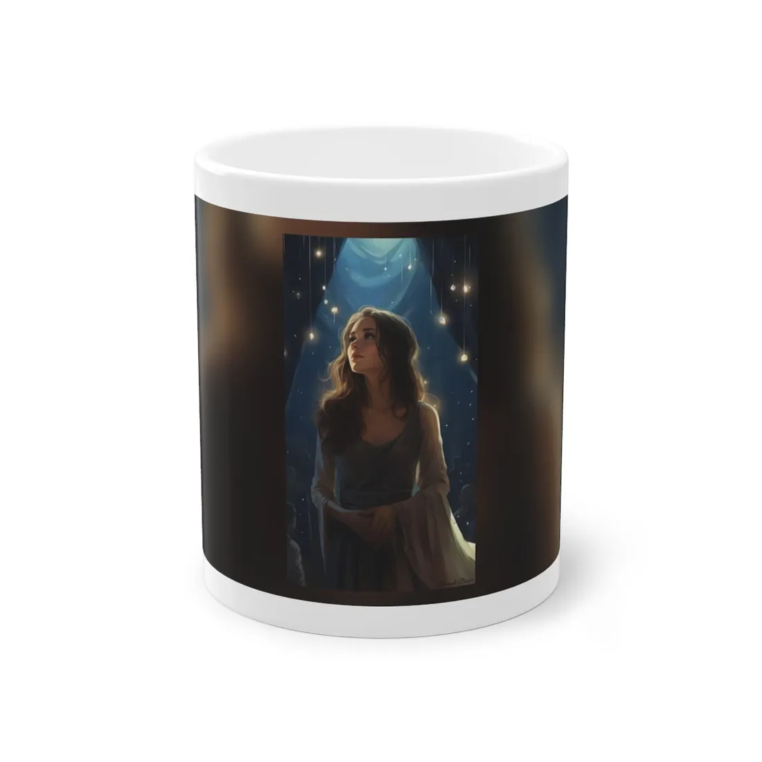 Contemplative Moment: A Person in Reflection - Dark Colored Portrait - Mug