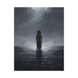 Woman Standing in Dark Water Canvas Print