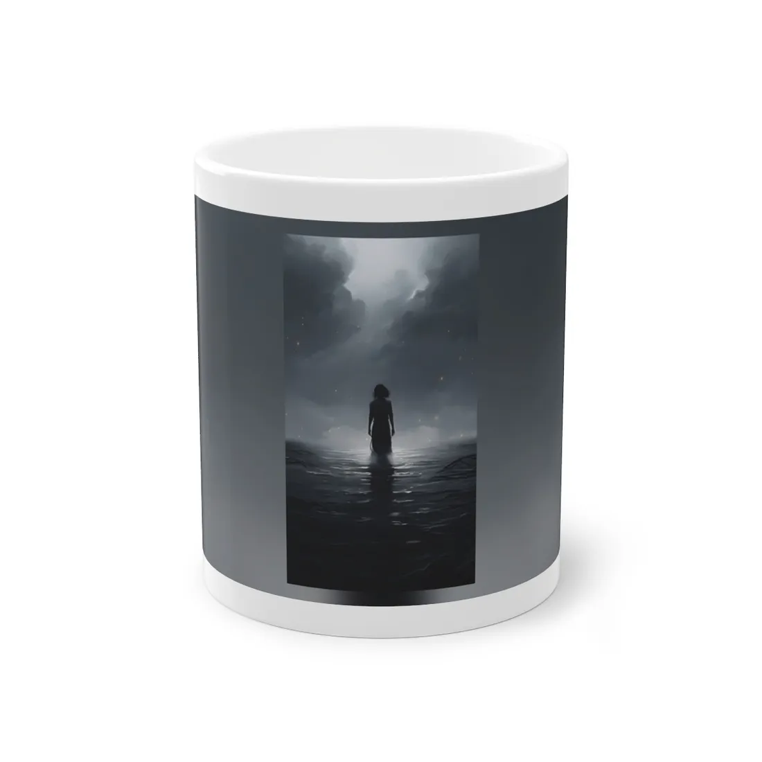 Cool White Sunglasses: Fashionable Black Lenses - Mug