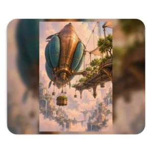 Airship Above Floating City Mouse Pad