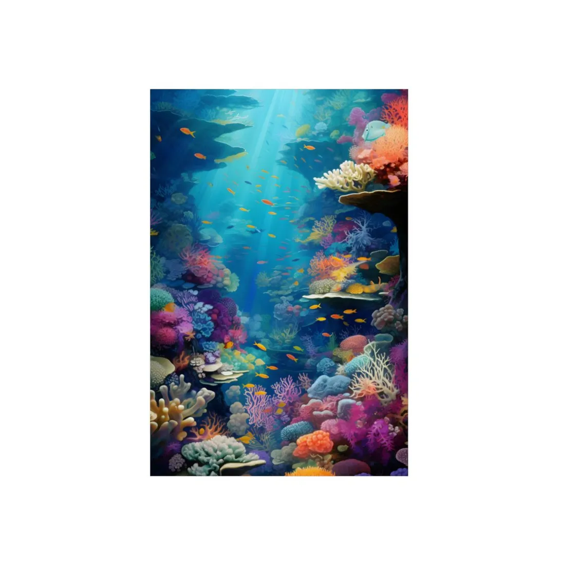 Coral Reef Celebration: Vibrant Marine Life - Metal Poster