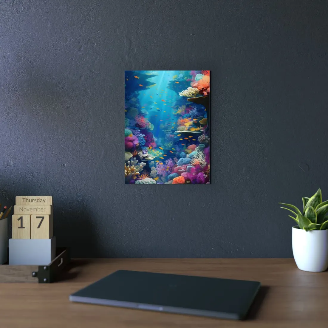Coral Reef Celebration: Vibrant Marine Life - Metal Poster