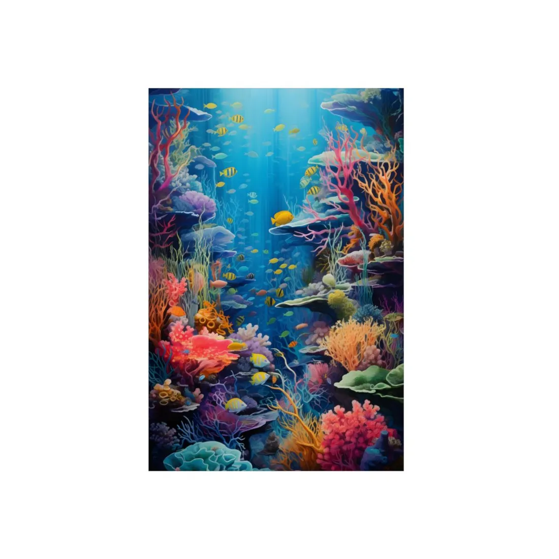 Coral Reef Sanctuary: Teeming Underwater - Metal Poster