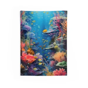 Vibrant Coral Reef Wall Tapestry