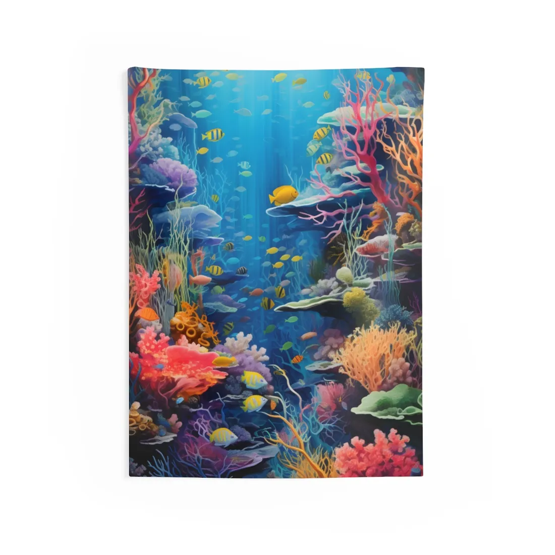 Coral Reef Sanctuary: Teeming Underwater - Wall Tapestry