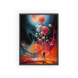 Suspended Orbs Dreamscape Framed Poster