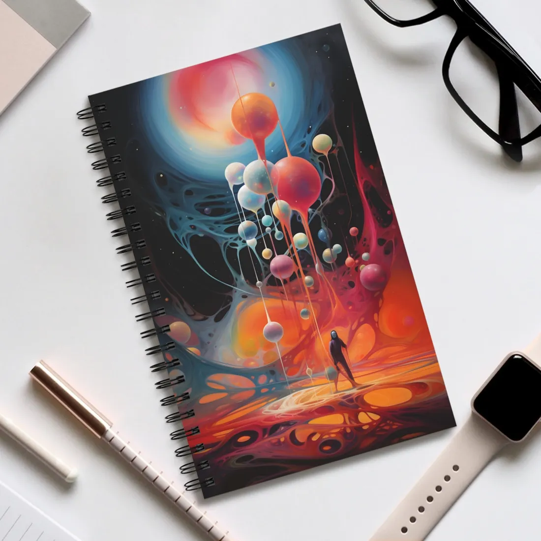 Cosmic Art Gallery: Enchanting Celestial Realm - Spiral Notebook