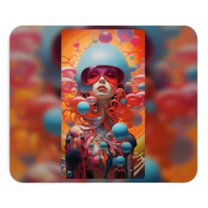 Chromatic Bubble Portrait Mouse Pad