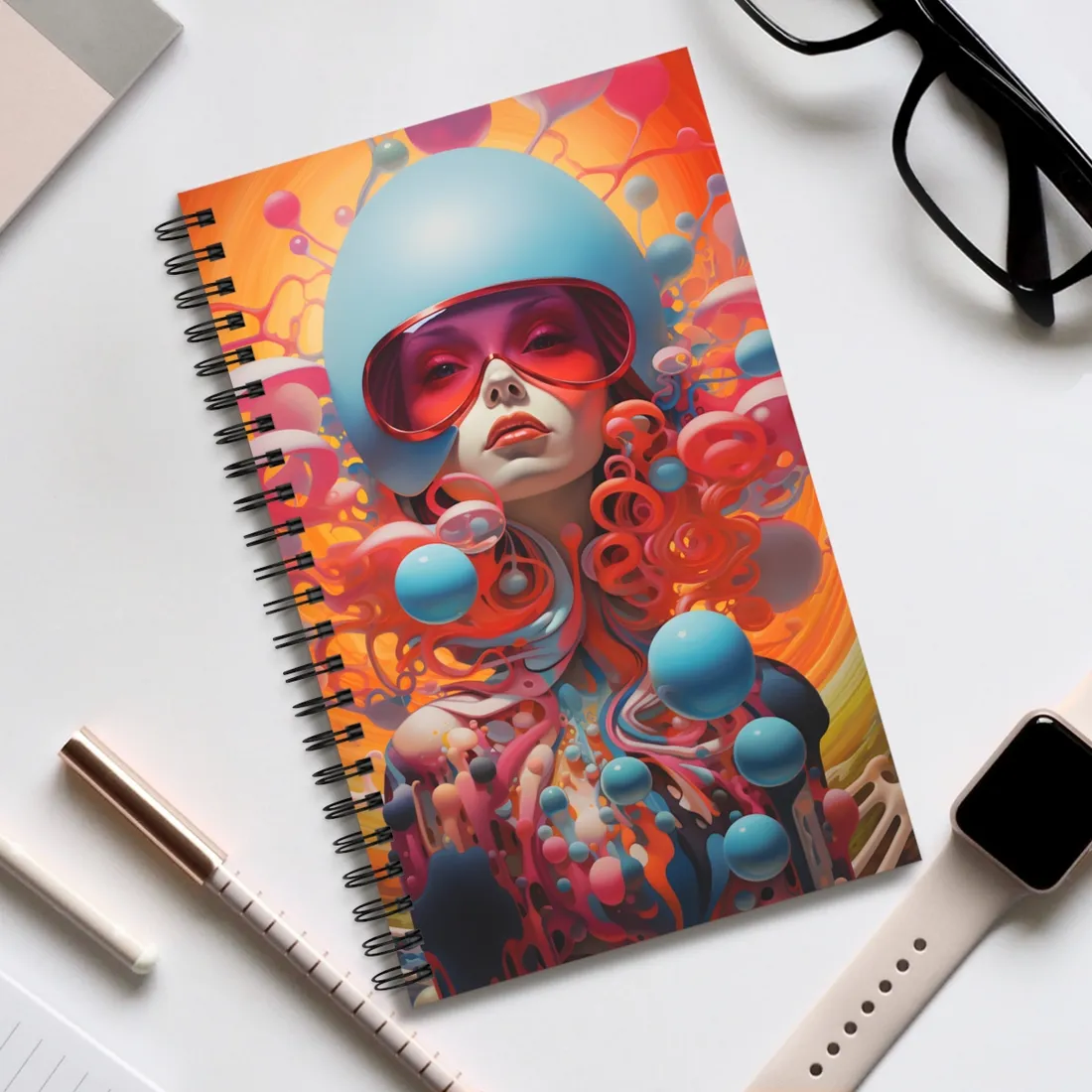Cosmic Art: Modern Space Art Gallery - Spiral Notebook