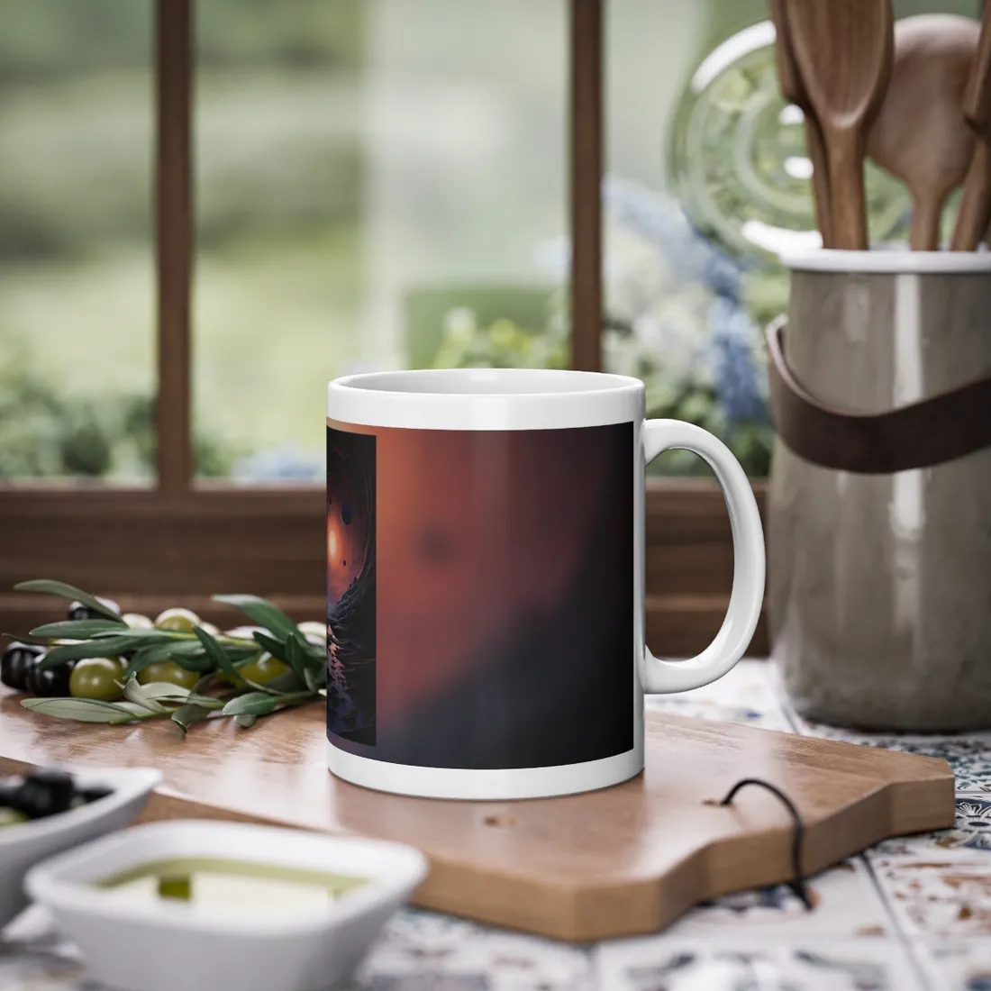 Cosmic Black Hole: A Massive Planet's Orbit in Space - Mug