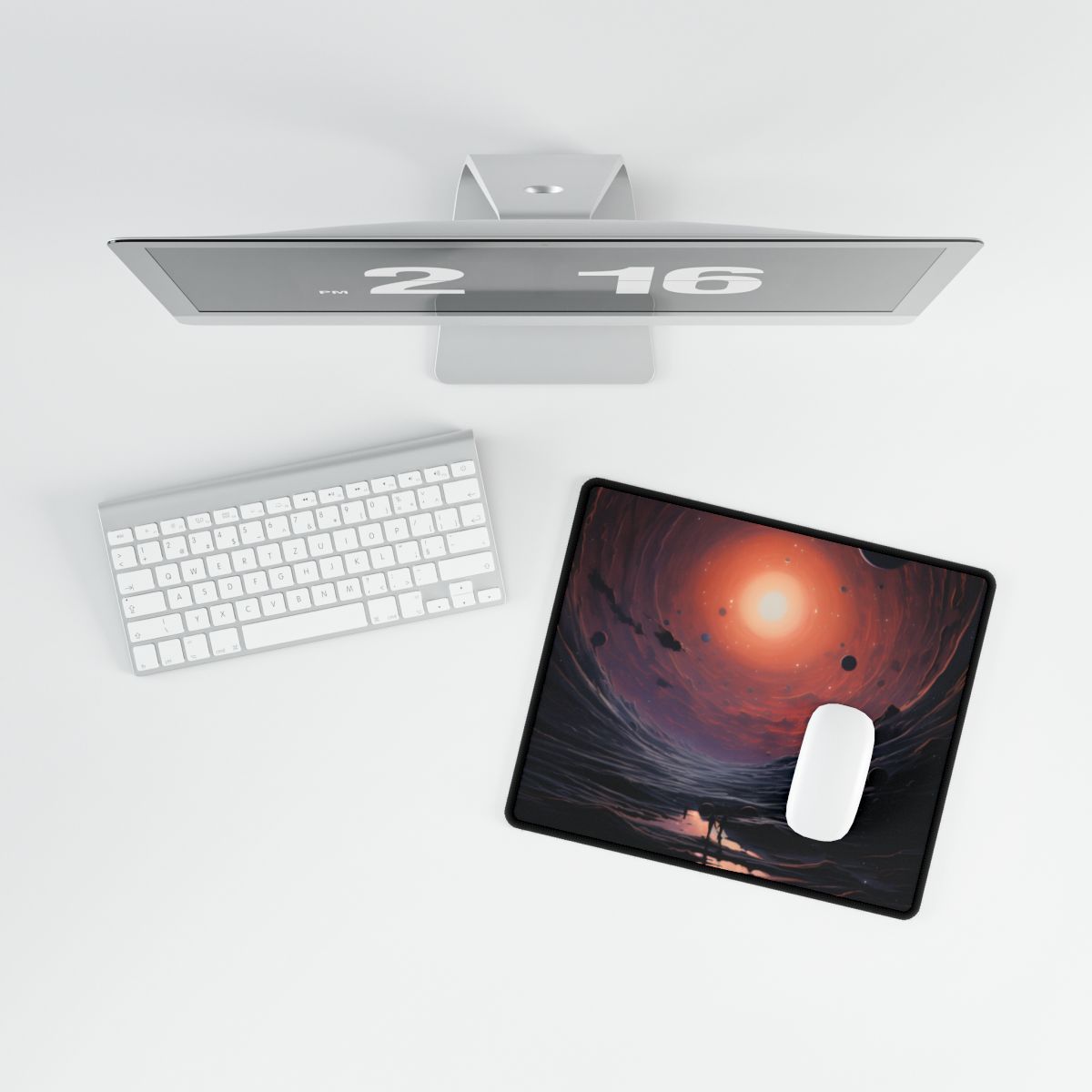 Cosmic Black Hole: A Massive Planet's Orbit in Space - Desk Mat