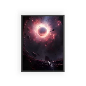 Glowing Sphere in Red Nebula Framed Poster