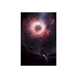 Glowing Sphere in Red Nebula Metal Poster