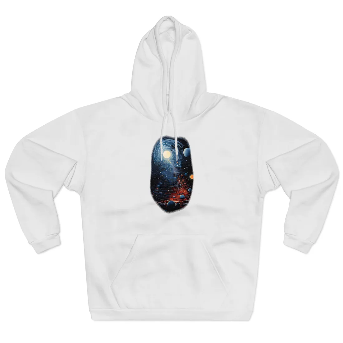 Cosmic Black Hole: Mysterious Universe in Space - Hoodie (White)