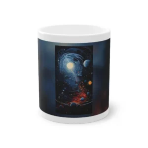 Blue Galaxy with Glowing Planets Mug