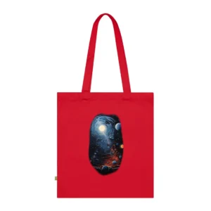 Blue Galaxy with Glowing Planets Tote Bag