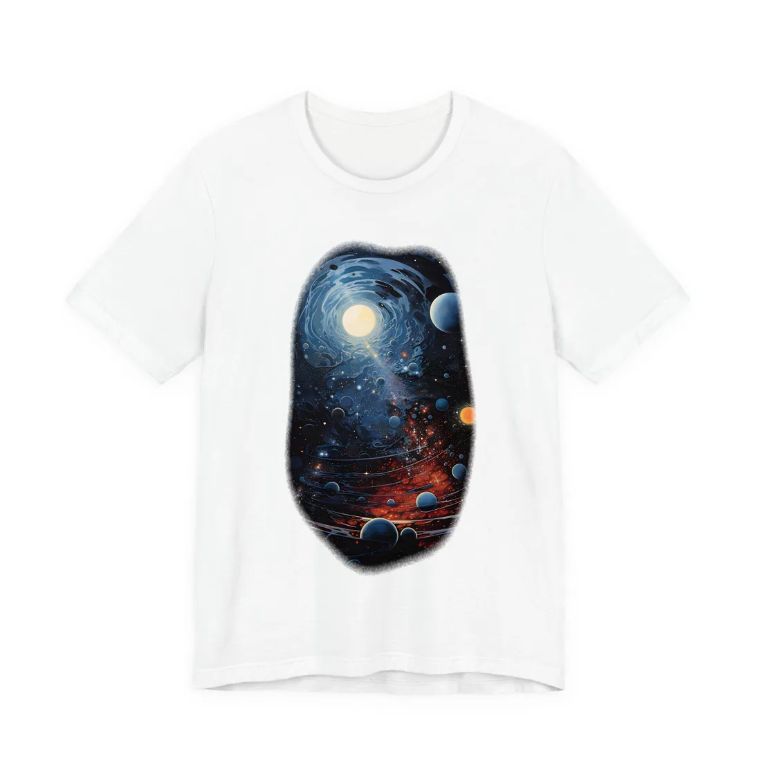 Cosmic Black Hole: Mysterious Universe in Space - T-Shirt (White)