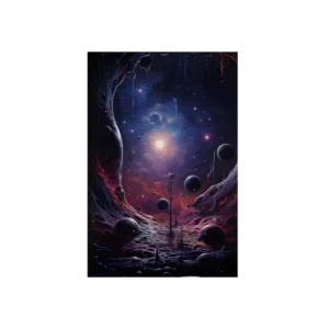 Floating Spheres in Space Metal Poster
