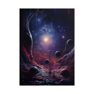 Floating Spheres in Space Poster